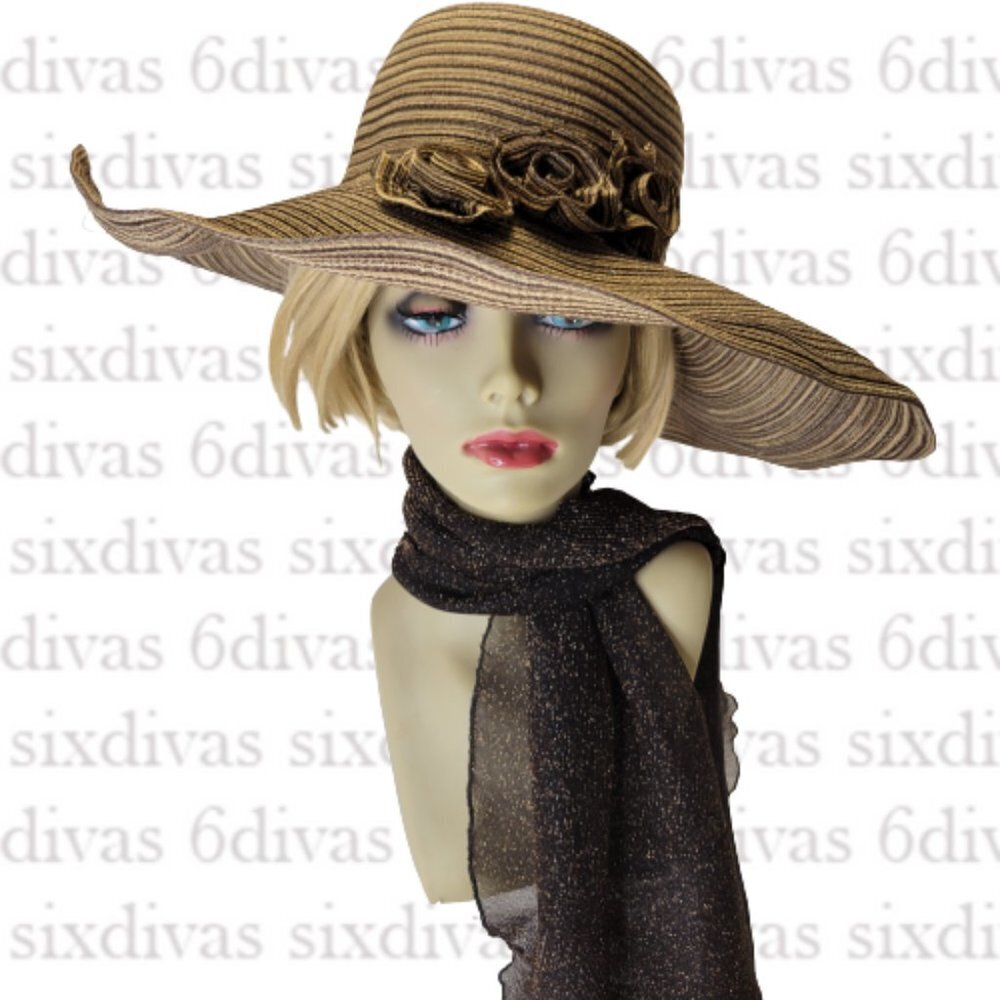WOMENS Cotton Bendable Wide Brim Large Wedding, Summer Beach Holiday Party Hat